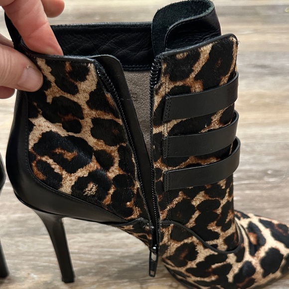 Michael Kors Leopard Heeled Boots with Black Straps - Picture 11 of 16